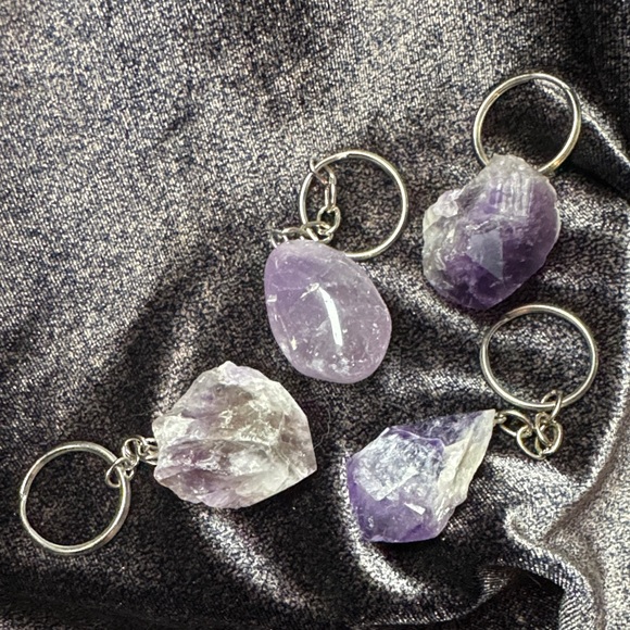 Other - 4 Amethyst Crystal Keychains NWOT - FREE SHIPPING